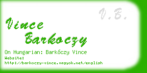 vince barkoczy business card