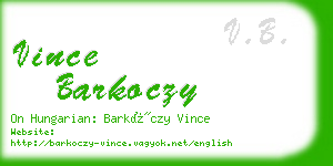 vince barkoczy business card